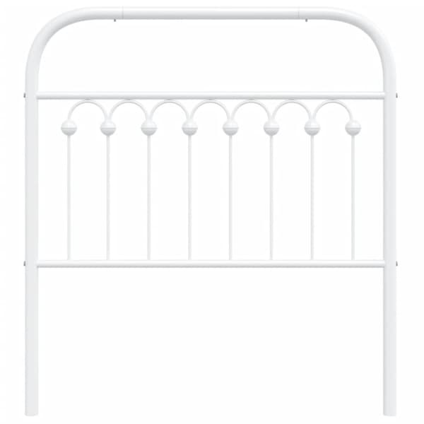 vidaXL Sengegavl i metall hvit 90 cm