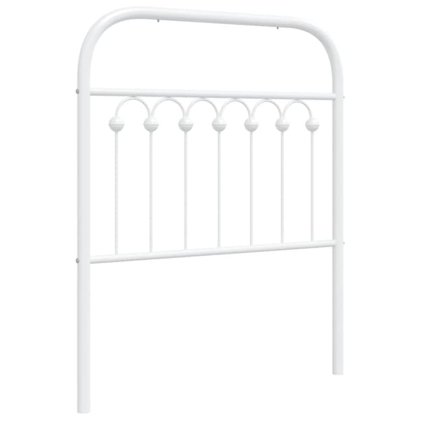 vidaXL Sengegavl i metall hvit 75 cm