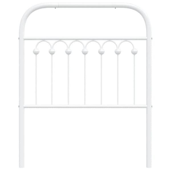 vidaXL Sengegavl i metall hvit 75 cm