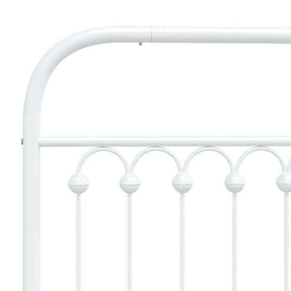 vidaXL Sengegavl i metall hvit 75 cm