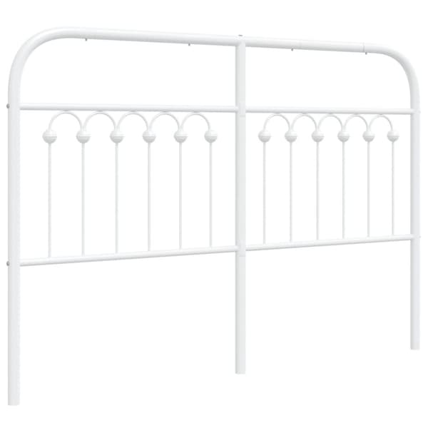 vidaXL sengegavl 135 cm metal hvid