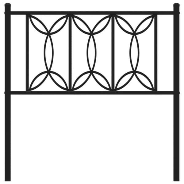 vidaXL Metallinen sängynpääty musta 90 cm