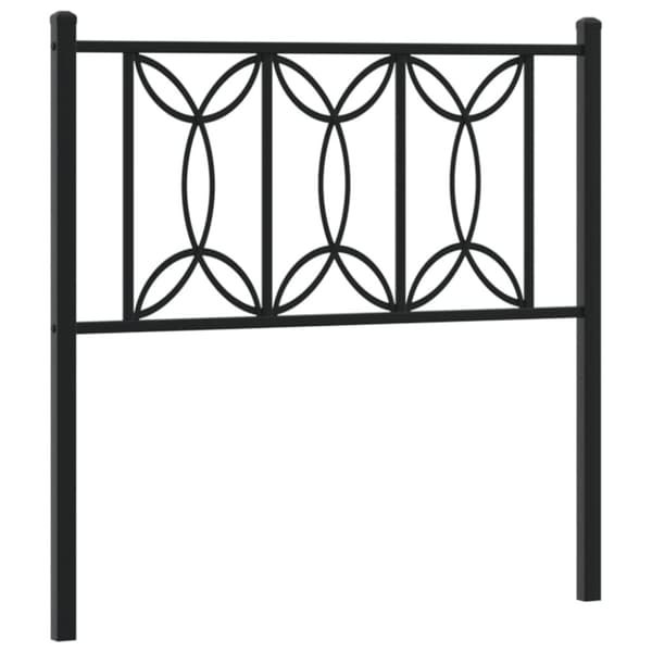 vidaXL Metallinen sängynpääty musta 90 cm
