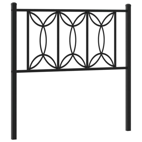 vidaXL Huvudgavel metall svart 75 cm