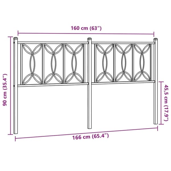 vidaXL Metallinen sängynpääty musta 160 cm
