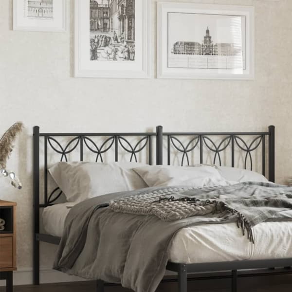 vidaXL Metallinen sängynpääty musta 160 cm