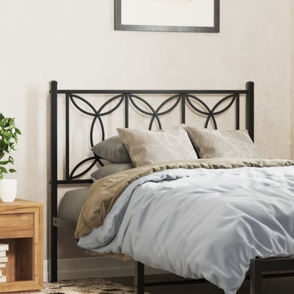 vidaXL sengegavl 107 cm metal sort