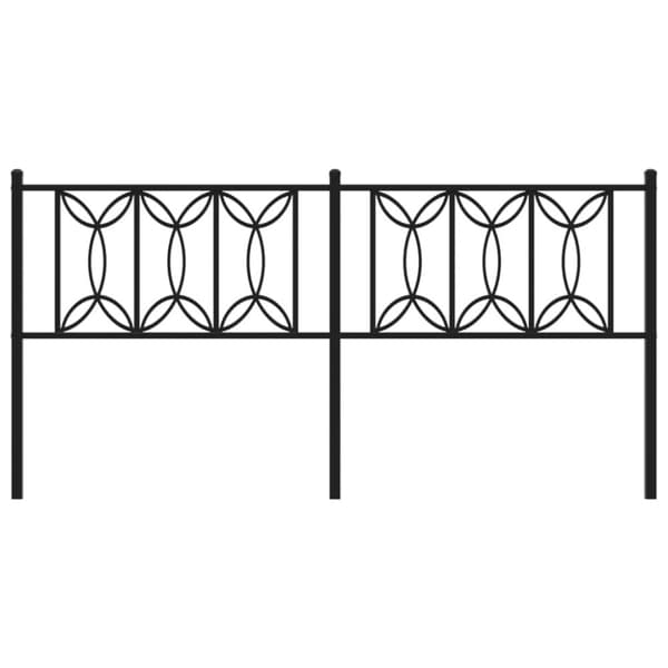 vidaXL Metallinen sängynpääty musta 180 cm
