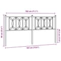 Pikkukuva 7 / 7: vidaXL Metallinen sängynpääty musta 180 cm