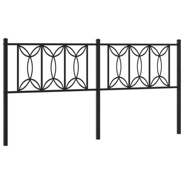 vidaXL Metallinen sängynpääty musta 180 cm