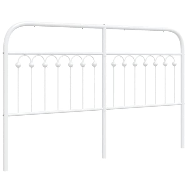 vidaXL Sengegavl i metall hvit 150 cm