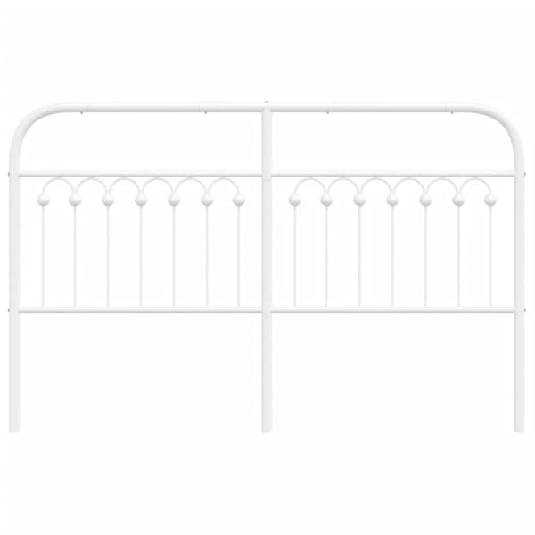 vidaXL Sengegavl i metall hvit 150 cm