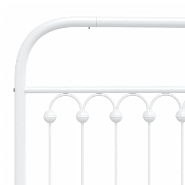 vidaXL Sengegavl i metall hvit 150 cm