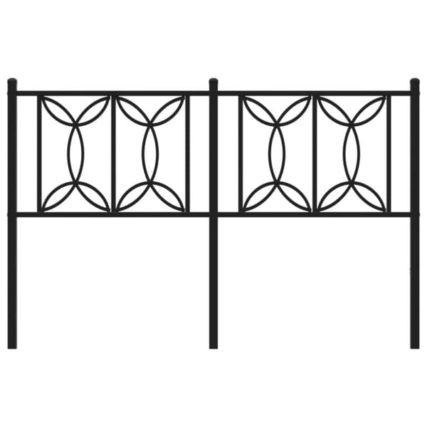 vidaXL sengegavl 135 cm metal sort
