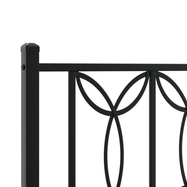 vidaXL sengegavl 135 cm metal sort