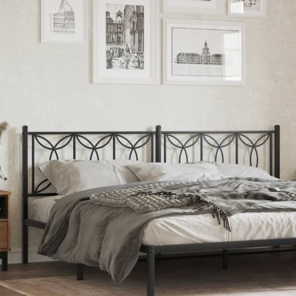 vidaXL Metallinen sängynpääty musta 193 cm