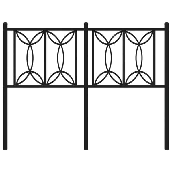 vidaXL Metallinen sängynpääty musta 120 cm