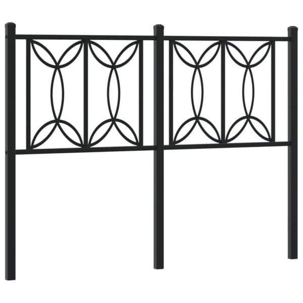 vidaXL Metallinen sängynpääty musta 120 cm