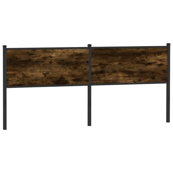 vidaXL Sängynpääty savutammi 190 cm tekninen puu ja teräs