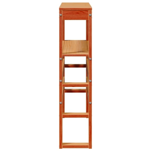 vidaXL sengegavl med hylder 75 cm massivt fyrretræ gyldenbrun