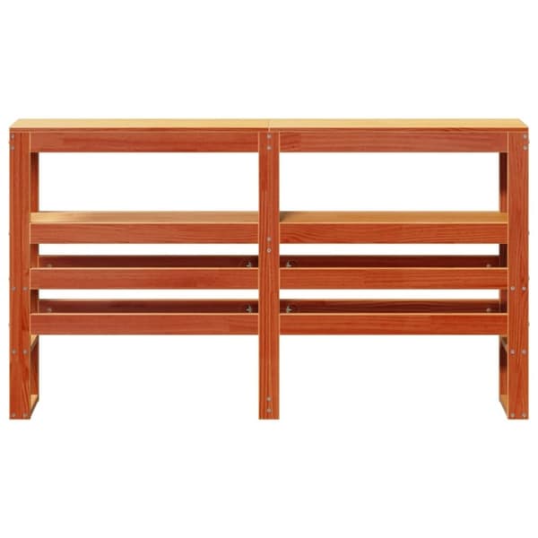vidaXL Hodegavl med hyller voksbrun 140 cm heltre furu
