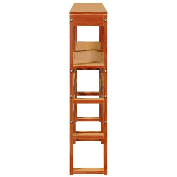 vidaXL Hodegavl med hyller voksbrun 140 cm heltre furu