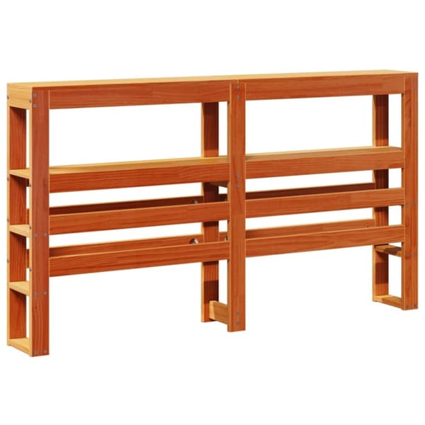 vidaXL Hodegavl med hyller voksbrun 140 cm heltre furu