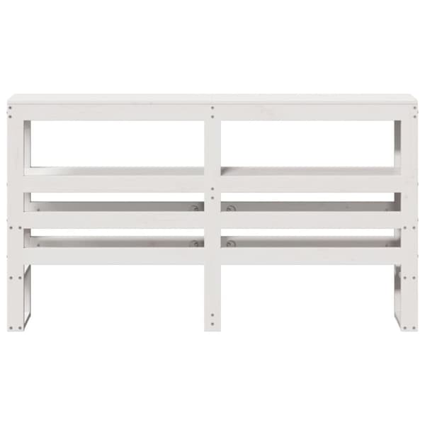 vidaXL sengegavl med hylder 150 cm massivt fyrretræ hvid