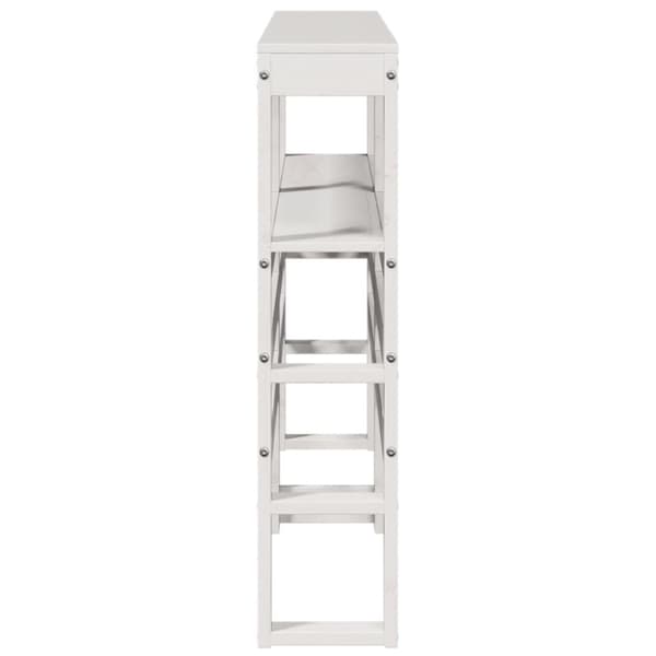 vidaXL sengegavl med hylder 150 cm massivt fyrretræ hvid