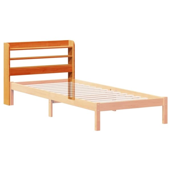 vidaXL Hodegavl med hyller voksbrun 100 cm heltre furu