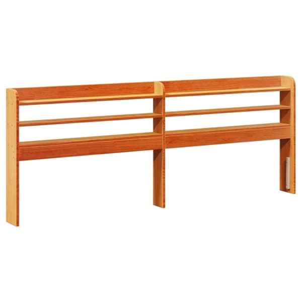 vidaXL Hodegavl med hyller voksbrun 180 cm heltre furu