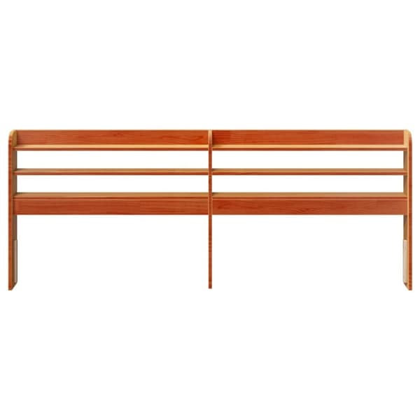 vidaXL Hodegavl med hyller voksbrun 180 cm heltre furu