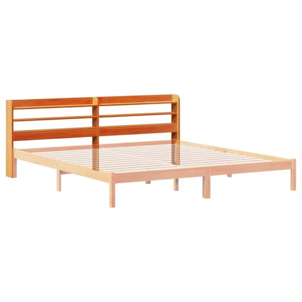 vidaXL Hodegavl med hyller voksbrun 180 cm heltre furu