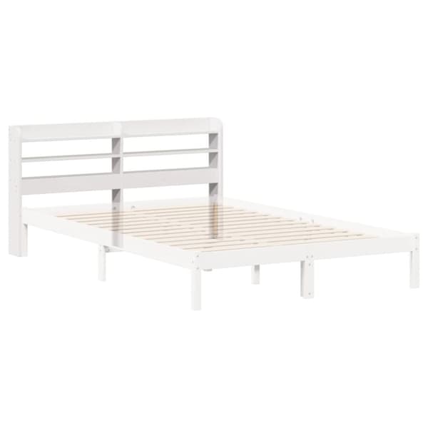 vidaXL Hodegavl med hyller hvit 150 cm heltre furu