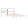 Miniatyrbilde 7 av 10: vidaXL Hodegavl med hyller hvit 150 cm heltre furu