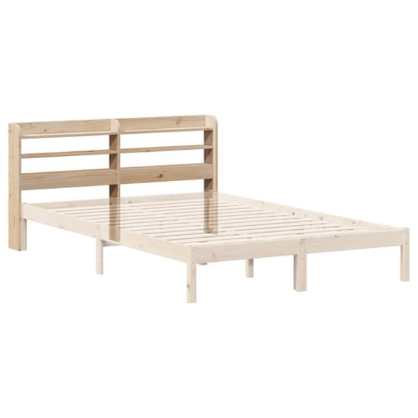 vidaXL sengegavl med hylder 120 cm massivt fyrretræ