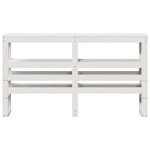 vidaXL Sängynpääty hyllyillä valkoinen 160 cm täysi mänty