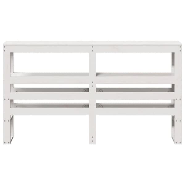 vidaXL Hodegavl med hyller hvit 140 cm heltre furu