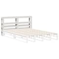 Miniatyrbilde 5 av 10: vidaXL Hodegavl med hyller hvit 140 cm heltre furu