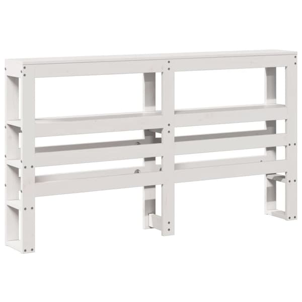 vidaXL Hodegavl med hyller hvit 140 cm heltre furu