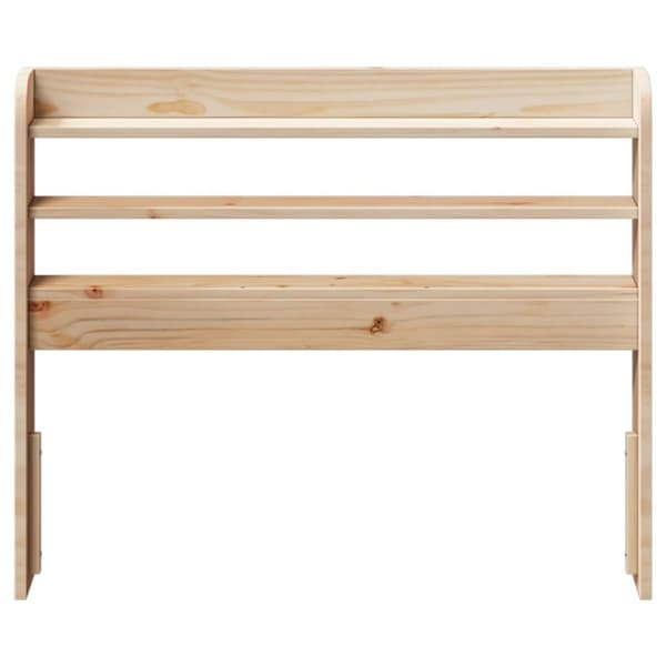 vidaXL sengegavl med hylder 75 cm massivt fyrretræ hvid