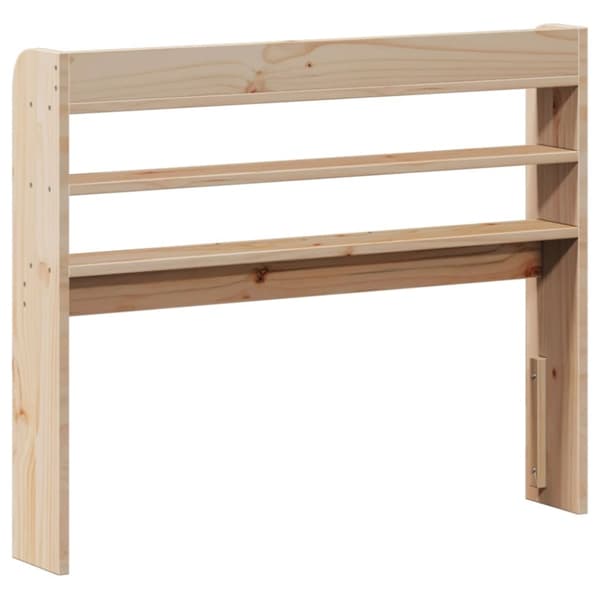 vidaXL sengegavl med hylder 75 cm massivt fyrretræ hvid