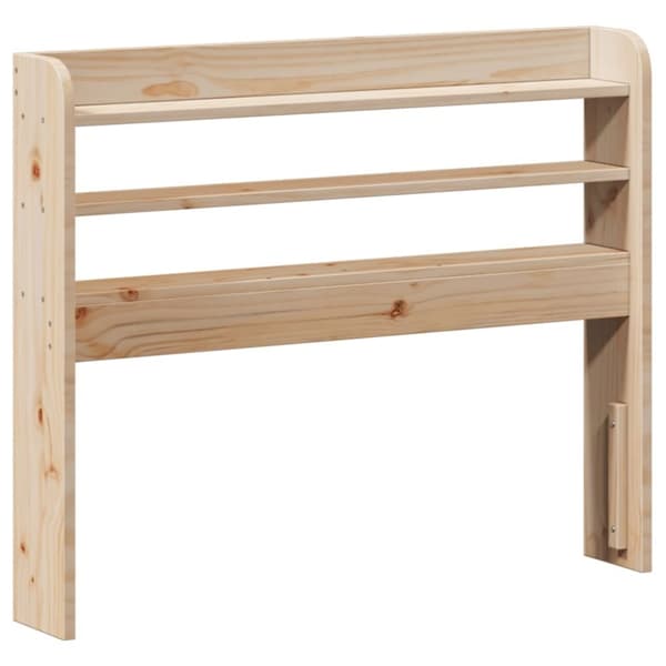 vidaXL sengegavl med hylder 75 cm massivt fyrretræ hvid
