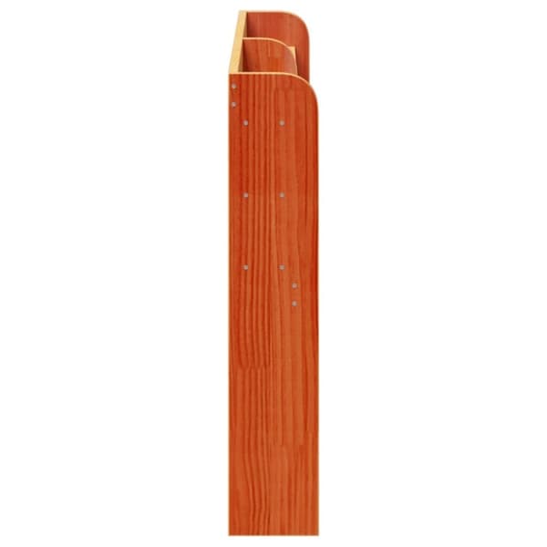 vidaXL Sängynpääty hyllyillä vahanruskea 160 cm täysi mänty