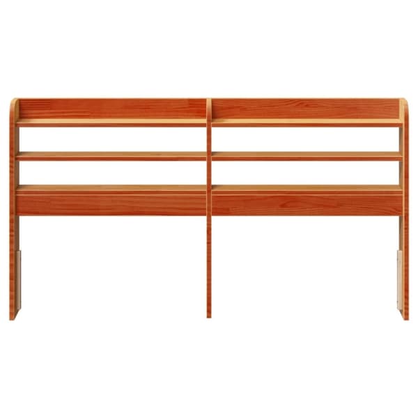 vidaXL Hodegavl med hyller voksbrun 120 cm heltre furu