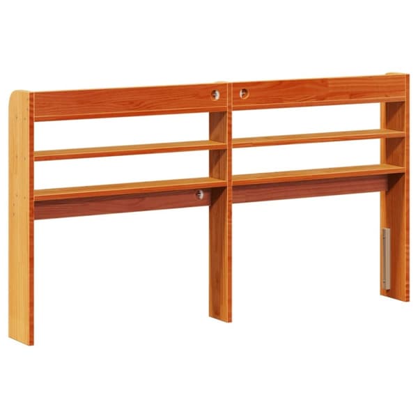 vidaXL Hodegavl med hyller voksbrun 120 cm heltre furu