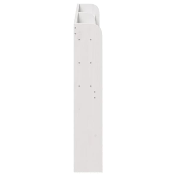 vidaXL Huvudgavel med hyllor vit 135 cm massiv furu