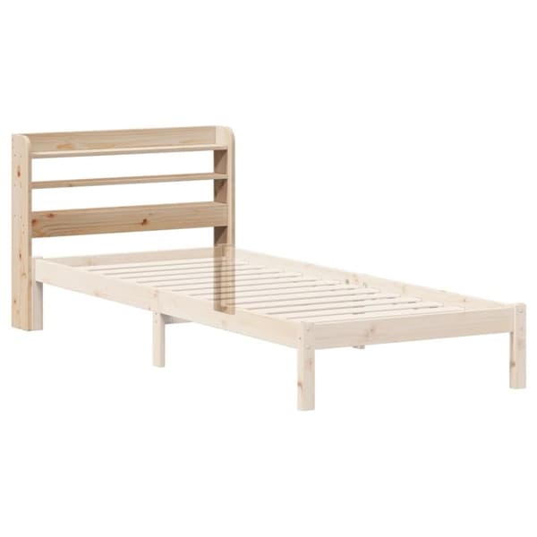 vidaXL Huvudgavel med hyllor 75 cm massiv furu
