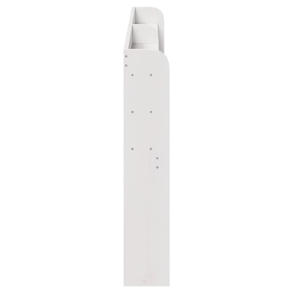vidaXL Huvudgavel med hyllor vit 200 cm massiv furu