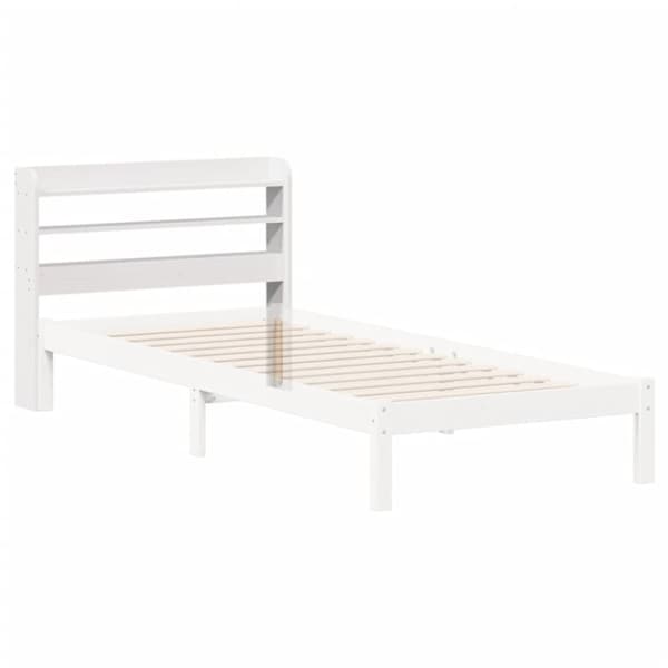 vidaXL Hodegavl med hyller hvit 75 cm heltre furu